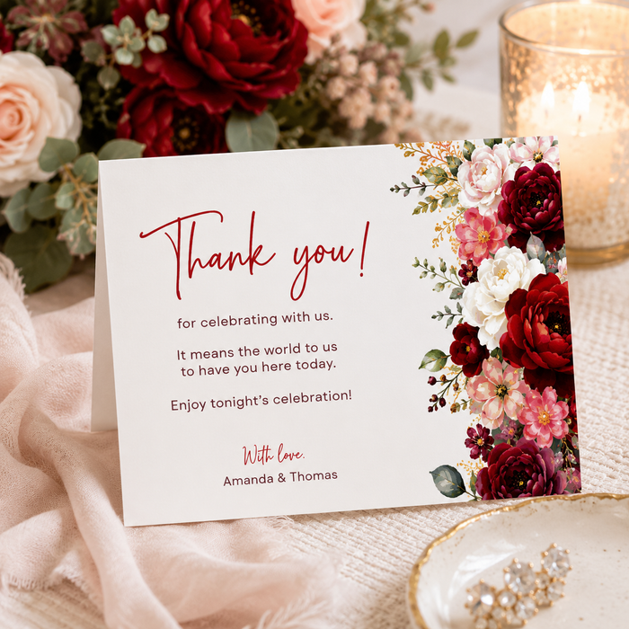 Scarlet Floral Wedding Bundle | 7 Editable Canva Wedding Templates