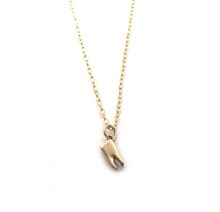 Tiny Tooth Charm Necklace - 14k Gold Filled Jewelry - Handmade Necklace