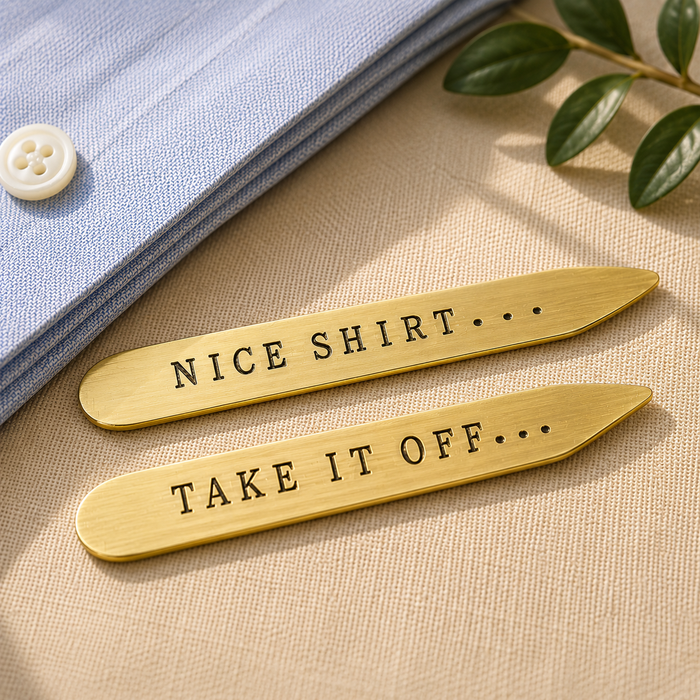 Sexy Husband-To-Be Hand Stamped Collar Stays