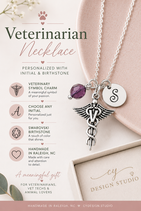 Personalized Veterinarian Sterling Silver Necklace