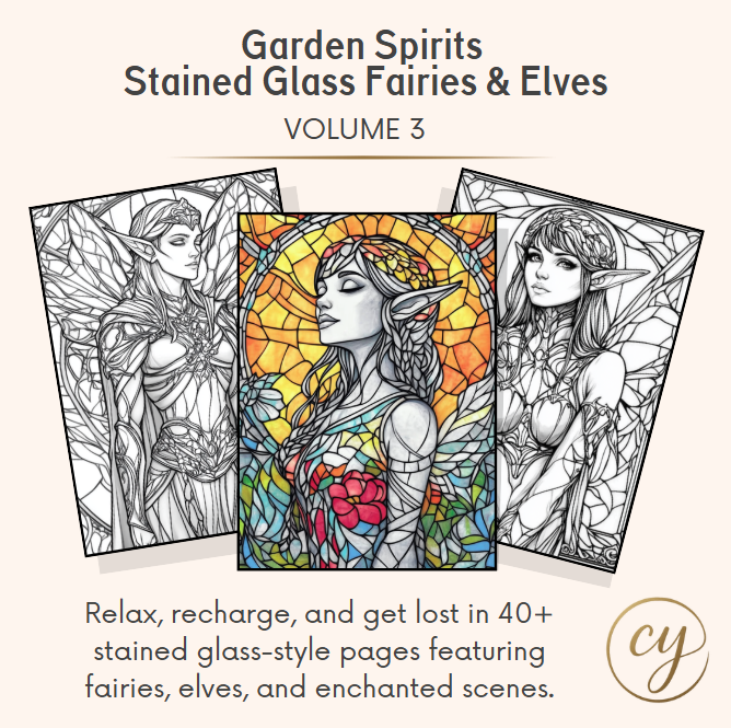 Garden Spirits: Stained Glass Fairies & Elves – Volume 3