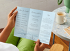Destination wedding weekend schedule template with airplane graphics
