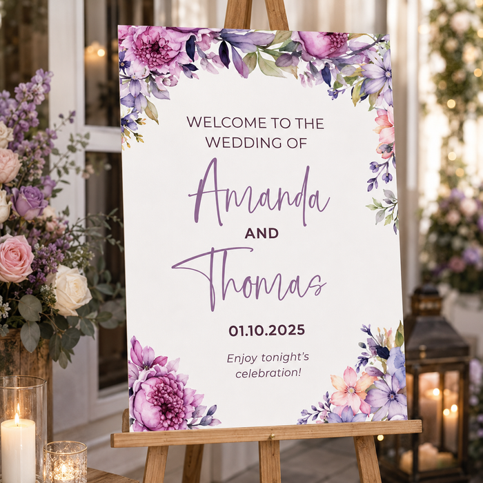 7-Piece Purple Floral Wedding Bundle