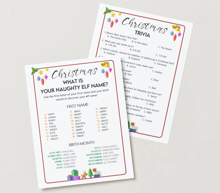 Christmas Party Games Bundle – Printable Holiday Fun!