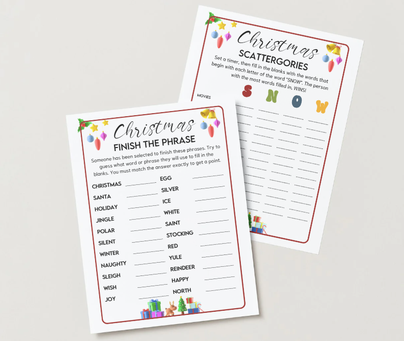 Christmas Party Games Bundle – Printable Holiday Fun!