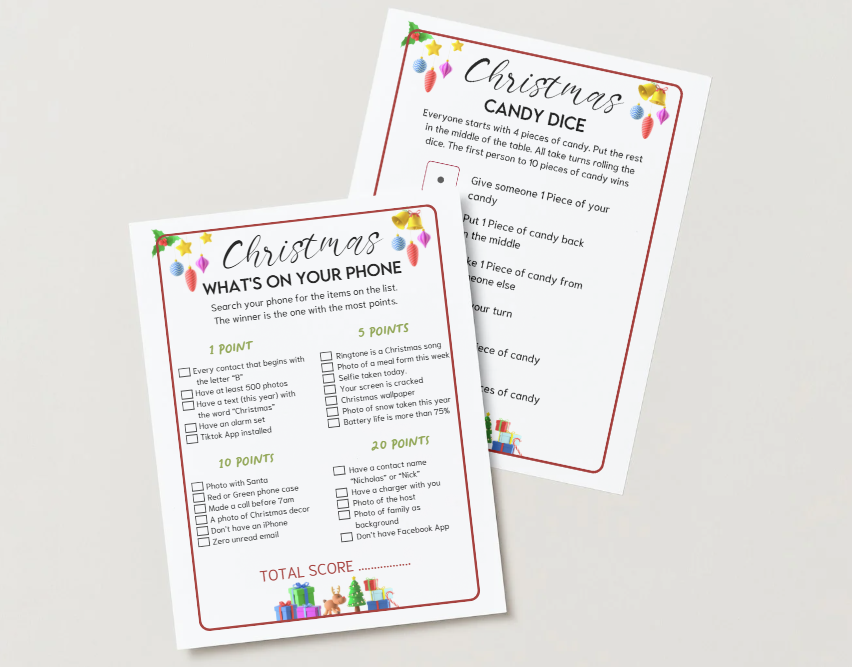 Christmas Party Games Bundle – Printable Holiday Fun!