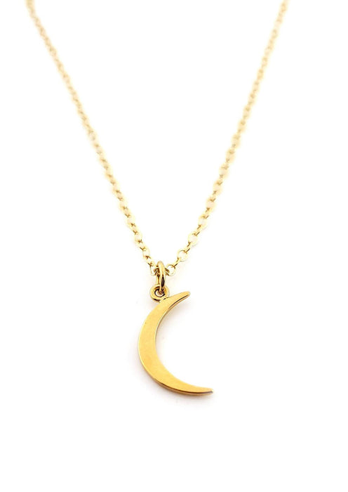 Gold Moon Charm Necklace - 14k Gold Filled Jewelry