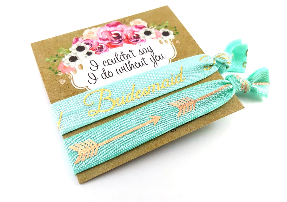 Bridesmaid or Maid of Honor Hair Ties Set - Wedding Party Gift