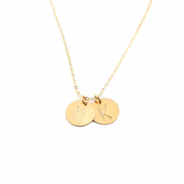 Classic Gold Initial Disc Necklace