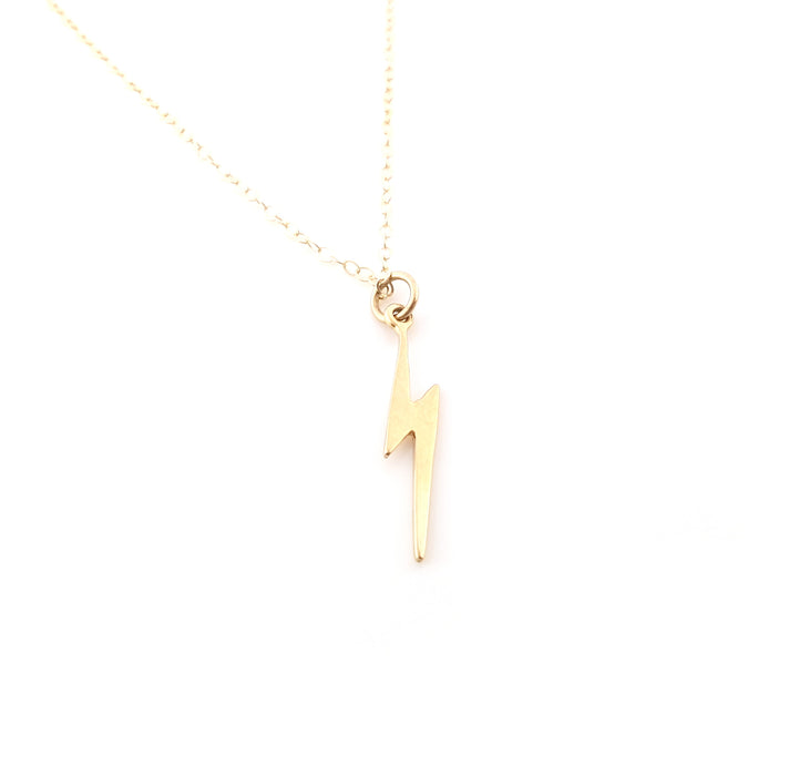 Gold Lightening Bolt Charm 14k Gold Filled Necklace Simple Jewelry - Dainty Gold Necklace - Simple Necklace