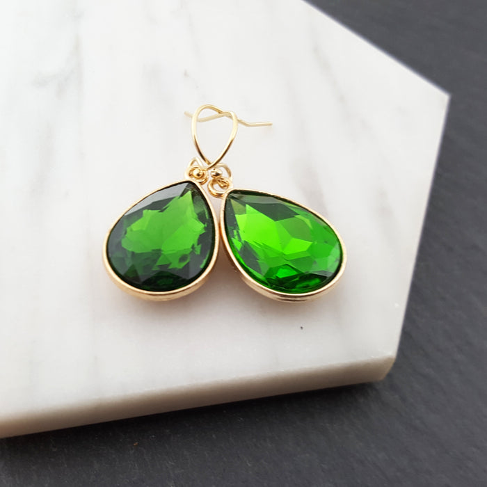 August Birthstone Peridot 14k Gold Filled Earrings