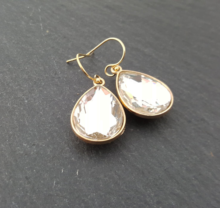 April Birthstone Crystal 14k Gold Filled Earrings