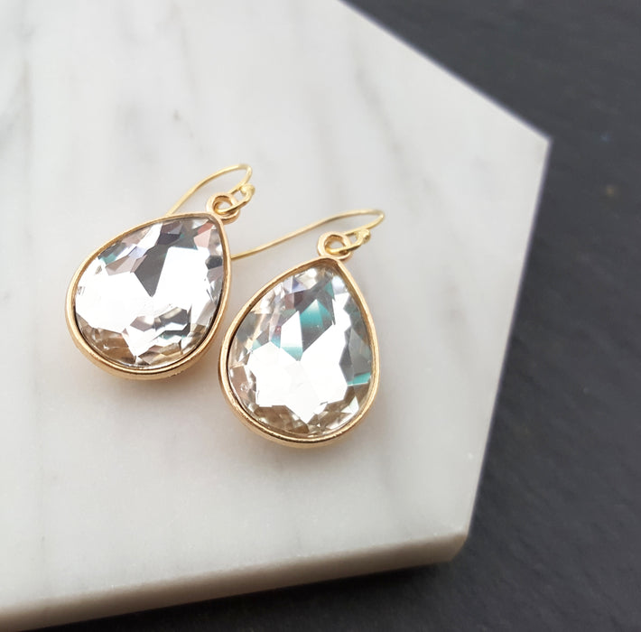 April Birthstone Crystal 14k Gold Filled Earrings