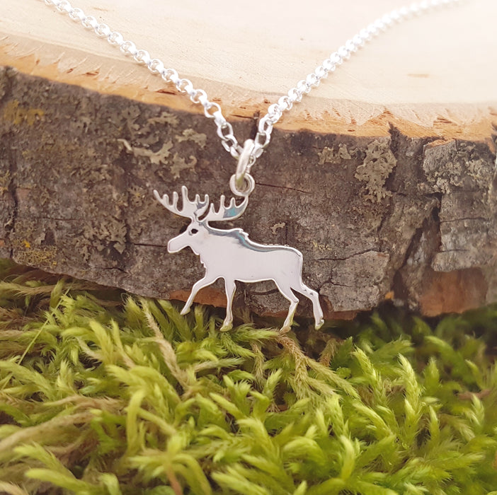 Moose Charm Sterling Silver Necklace