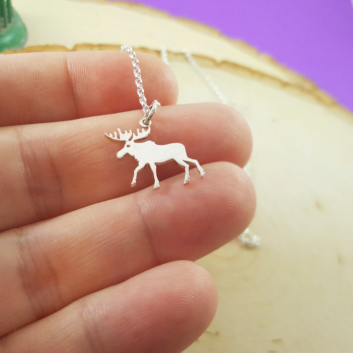 Moose Charm Sterling Silver Necklace