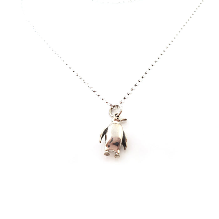 Penguin Charm - Sterling Silver Necklace - Gift for Her