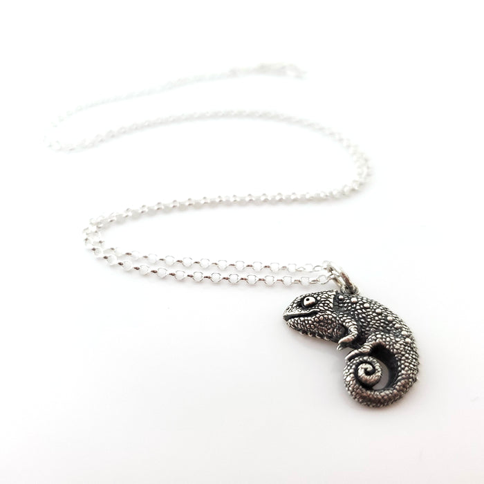 Chameleon Charm - Sterling Silver Necklace