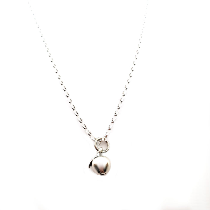 Tiny Apple Charm - Sterling Silver Necklace