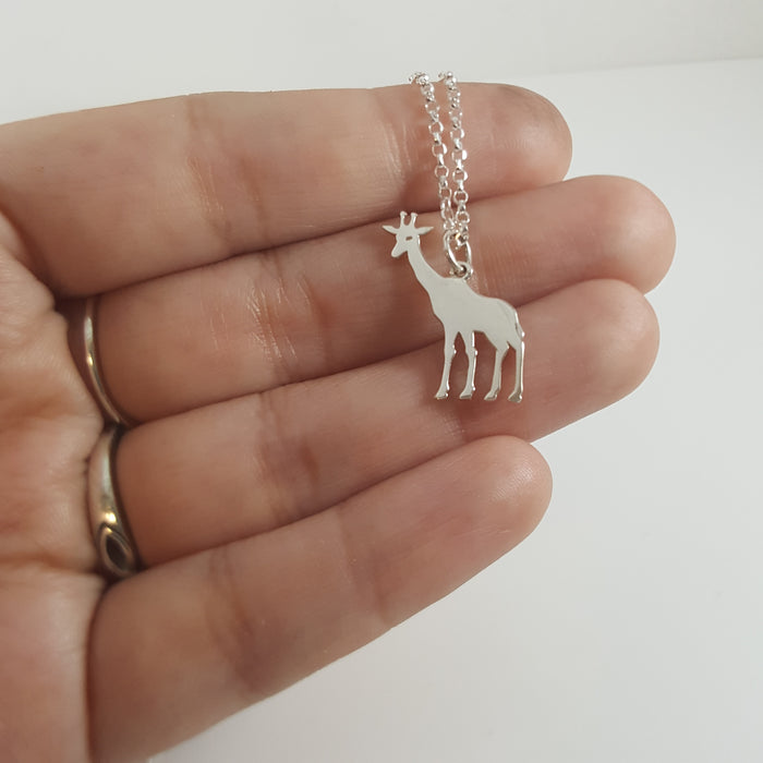 Giraffe Charm - Sterling Silver Necklace