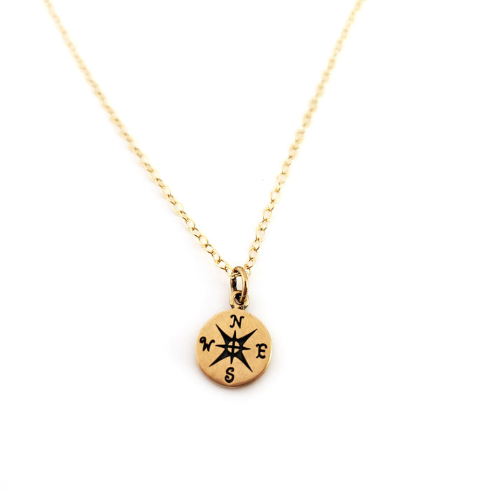 Compass Charm- Dainty 14k Gold Filled Jewelry