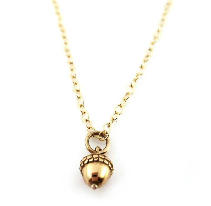 Acorn Charm- Dainty 14k Gold Filled Jewelry