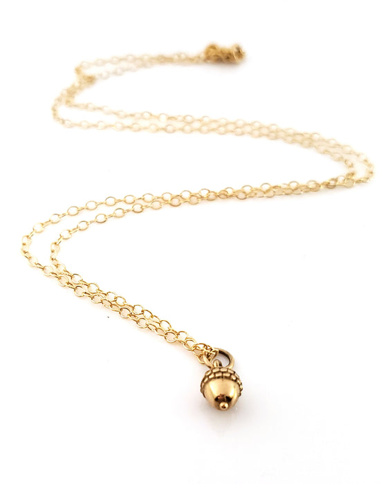 Acorn Charm- Dainty 14k Gold Filled Jewelry