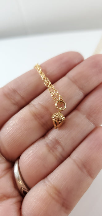 Acorn Charm- Dainty 14k Gold Filled Jewelry