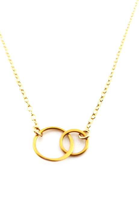 Two Circles of Life Charm - 14k Gold Filled Necklace