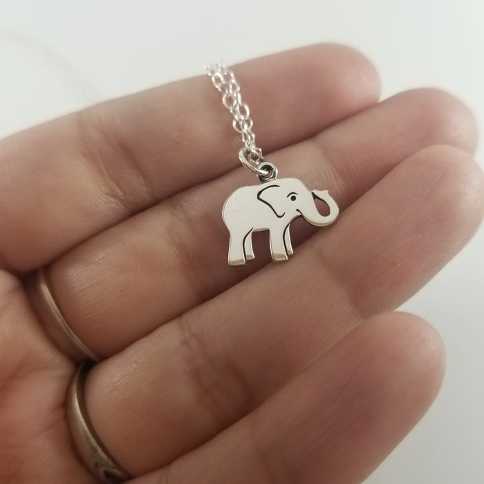 Elephant Necklace - Sterling Silver Jewelry