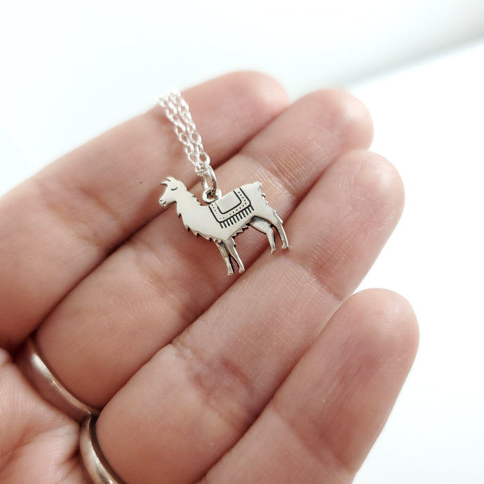 Llama Necklace - Sterling Silver Jewelry