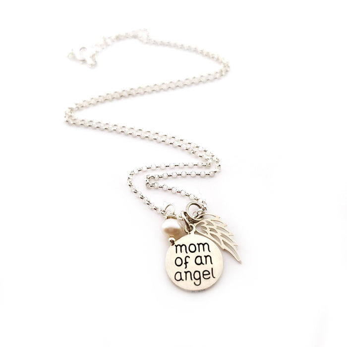 Mom of an Angel Necklace - Sterling Silver Jewelry - Miscarriage Memorial