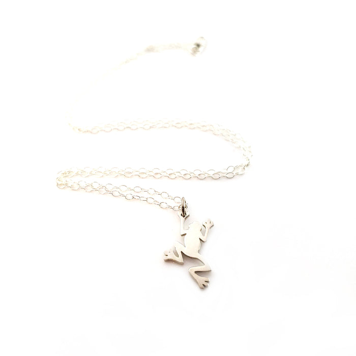 Frog Charm Necklace - Sterling Silver Jewelry