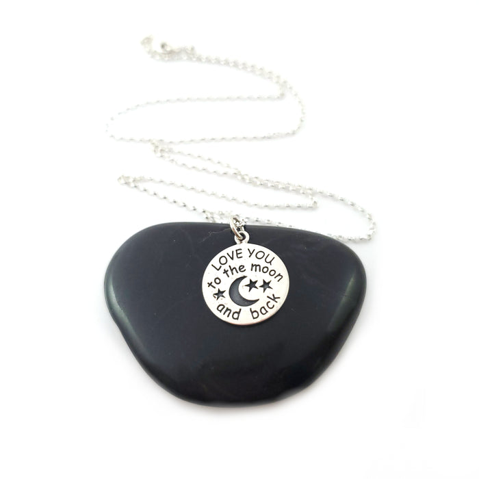 Love You to the Moon and Back Necklace - 925 Sterling Silver Jewelry