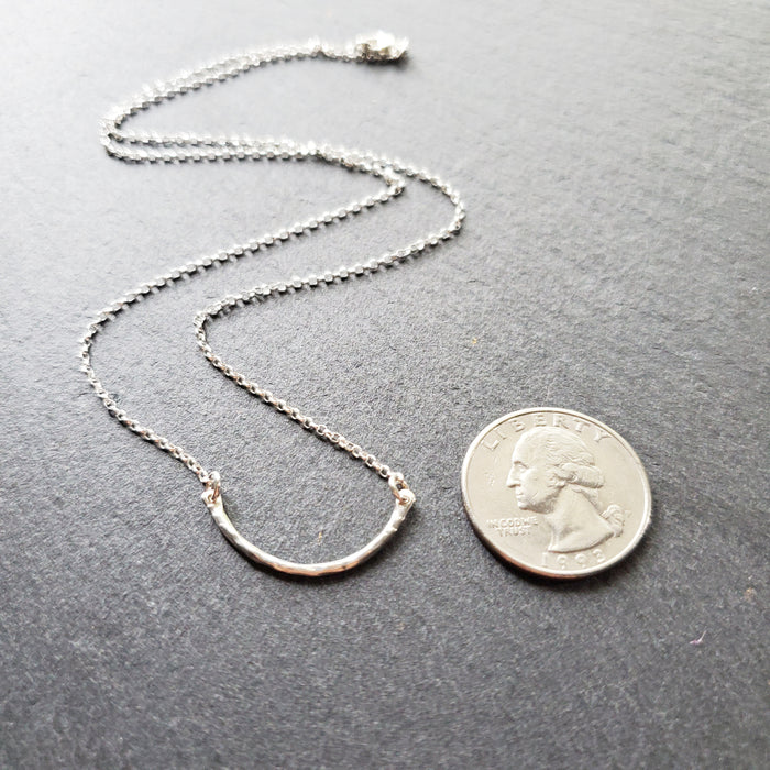 Curved Bar Festoon Necklace - Sterling Silver Jewelry - Gift for Her