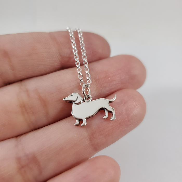 Dachshund Necklace - Sterling Silver Jewelry