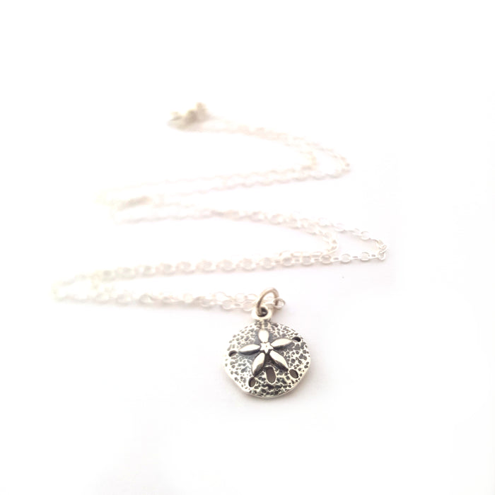 Sand Dollar Charm Necklace - Sterling Silver Jewelry