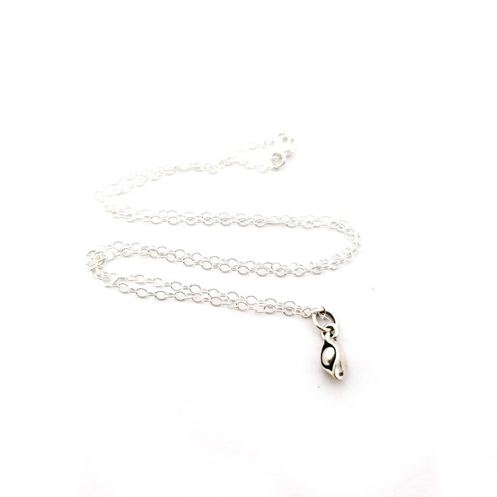 One Pea Pod Charm Necklace - Sterling Silver Jewelry