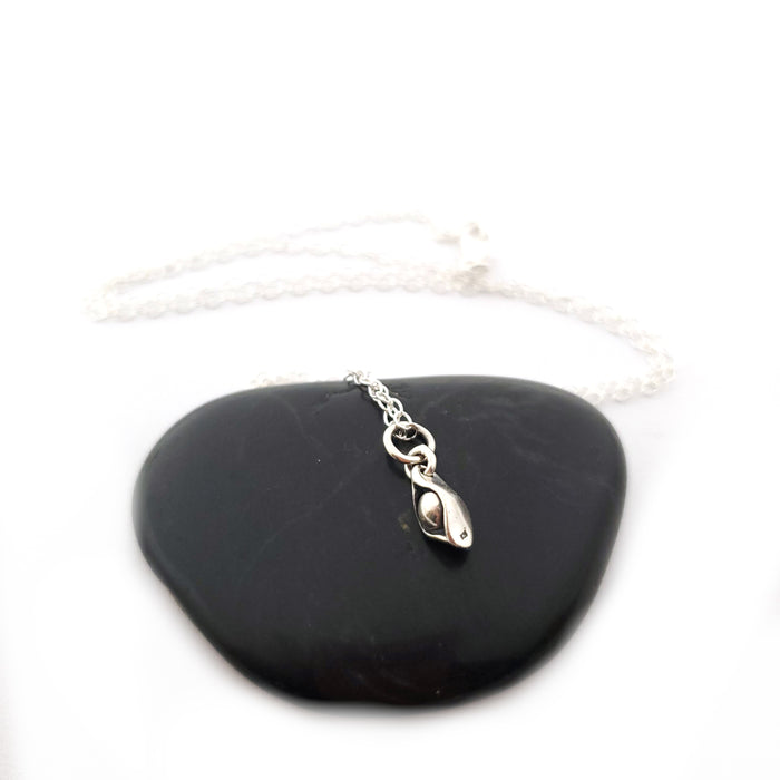 One Pea Pod Charm Necklace - Sterling Silver Jewelry