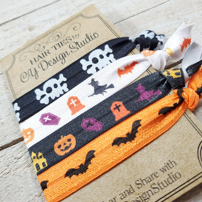 Halloween Hair Tie Set - Spooky Basket Favor