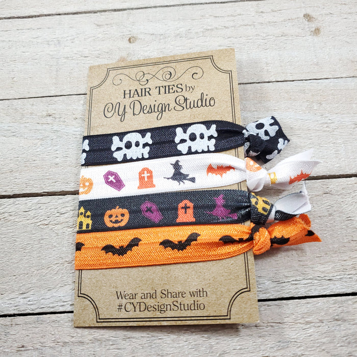Halloween Hair Tie Set - Spooky Basket Favor