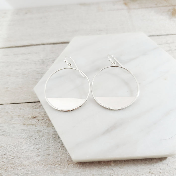 Eclipse Earrings - Sterling Silver Hoops Earrings