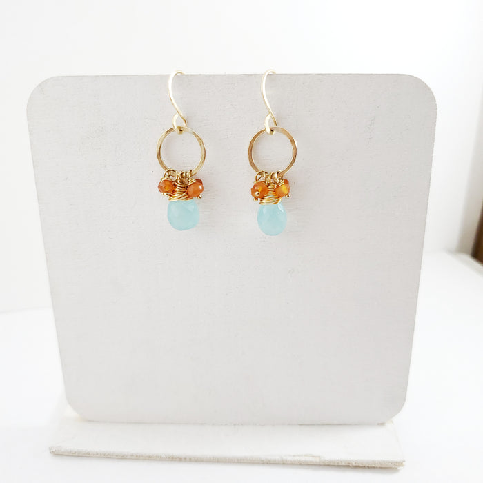 Beata Earrings - Dainty 14k Gold Filled Gemstone Earrings  - Jewelry for Her