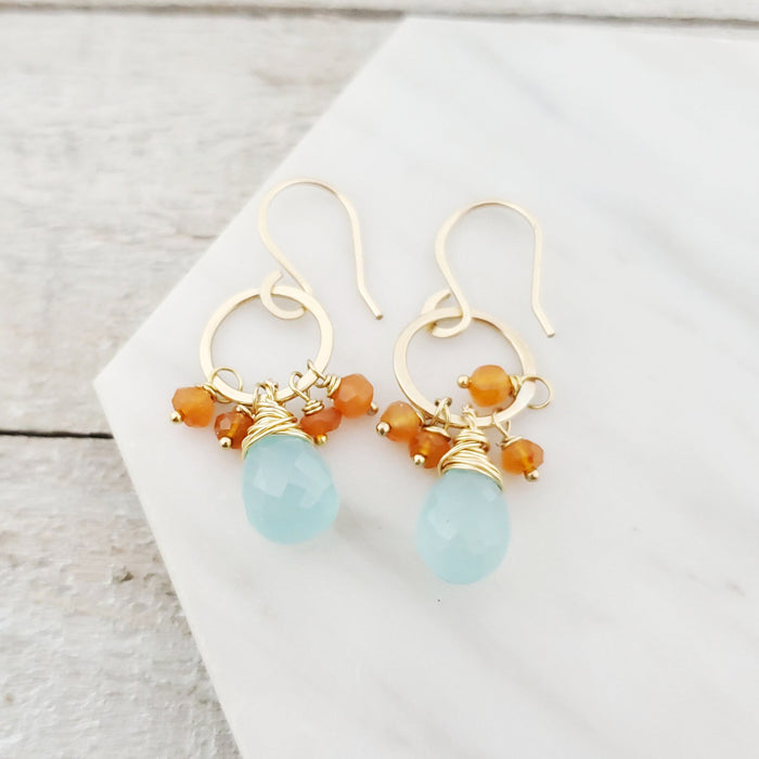 Beata Earrings - Dainty 14k Gold Filled Gemstone Earrings  - Jewelry for Her