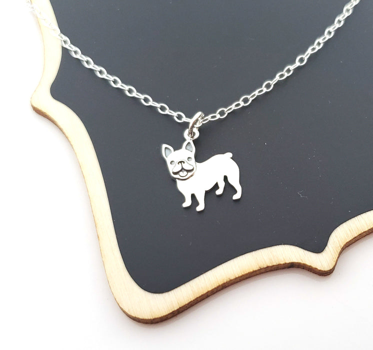 French Bulldog Charm Sterling Silver Necklace