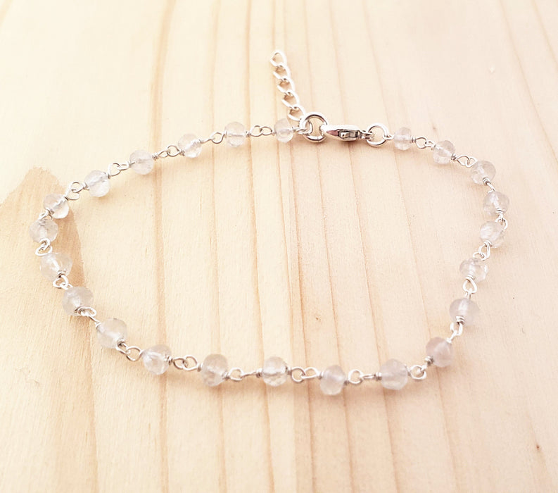 Quartz Gemstone Wire Wrapped Bracelet