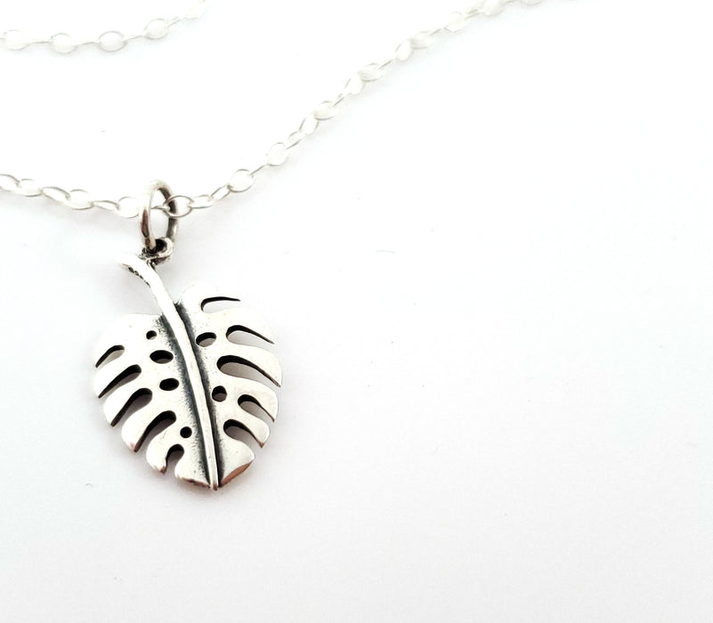 Monstera Delicioso Plant Addict Sterling Silver Necklace - Gift for Her