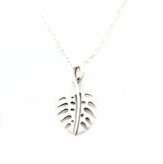 Monstera Delicioso Plant Addict Sterling Silver Necklace - Gift for Her