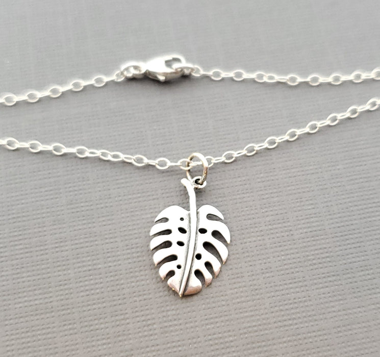 Monstera Delicioso Plant Addict Sterling Silver Necklace - Gift for Her