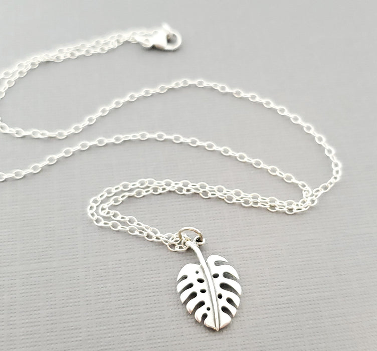 Monstera Delicioso Plant Addict Sterling Silver Necklace - Gift for Her