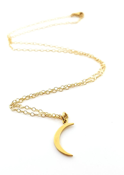 Gold Moon Charm Necklace - 14k Gold Filled Jewelry